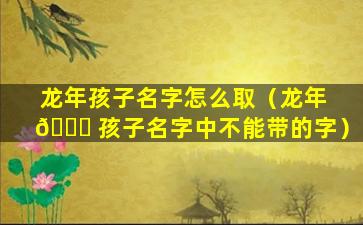 龙年孩子名字怎么取（龙年 🐒 孩子名字中不能带的字）